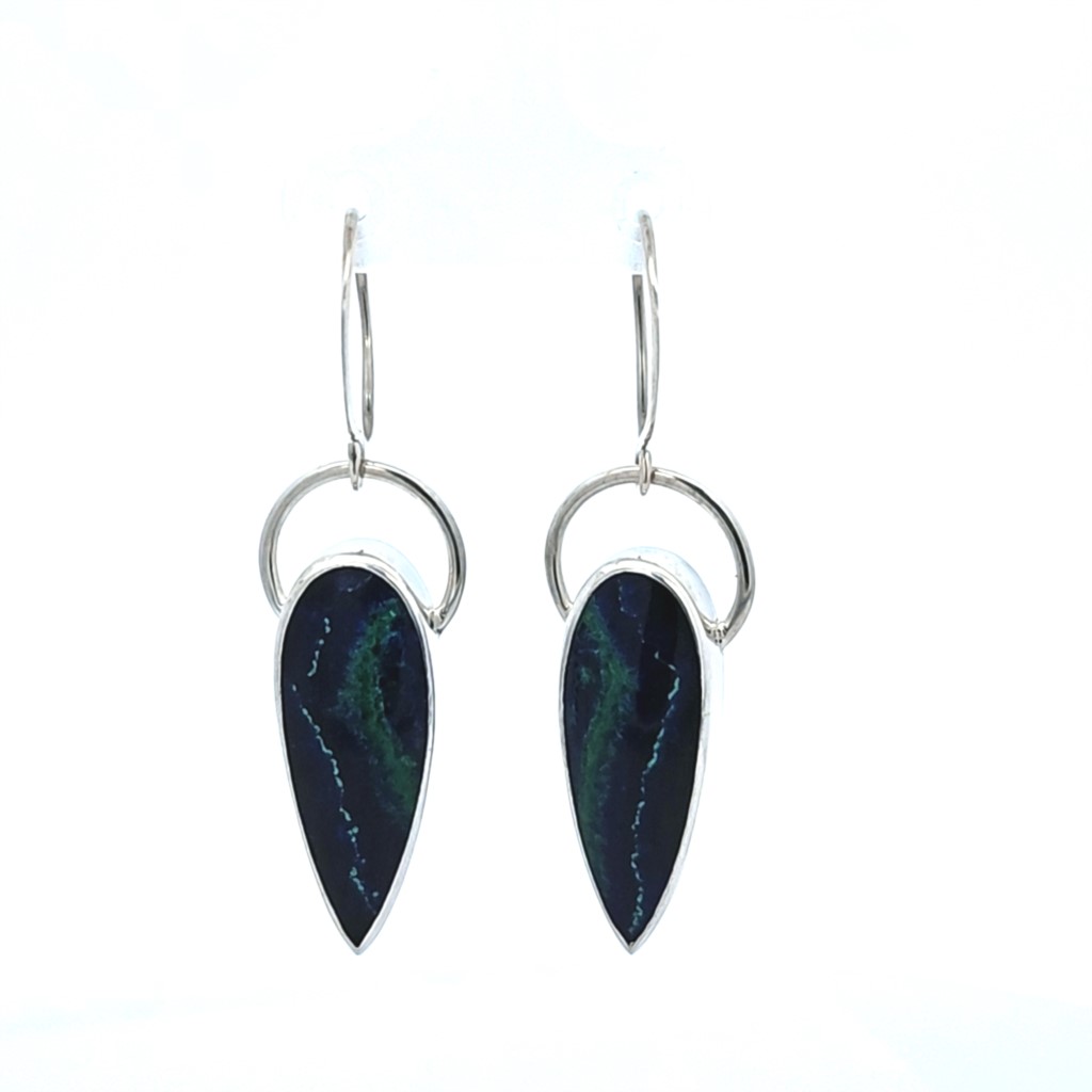 Patti Page Sterling Silver Drop Earrings with Malachite/Azurite | Unique Jewelry/ Vanscoy Jewelers of Wyomissing, image size:1024x1024