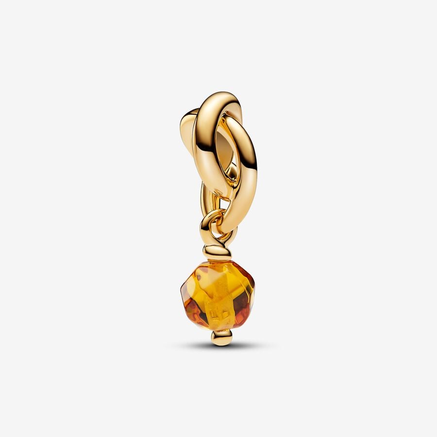 Pandora 763462C11 Honey November Circle Dangle Charm Birthstone