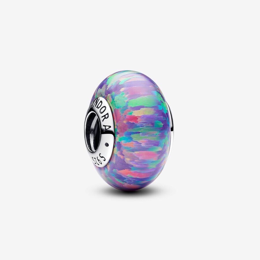 Opalescent Lavender Charm Pandora 791691C05 Lab Created Opal