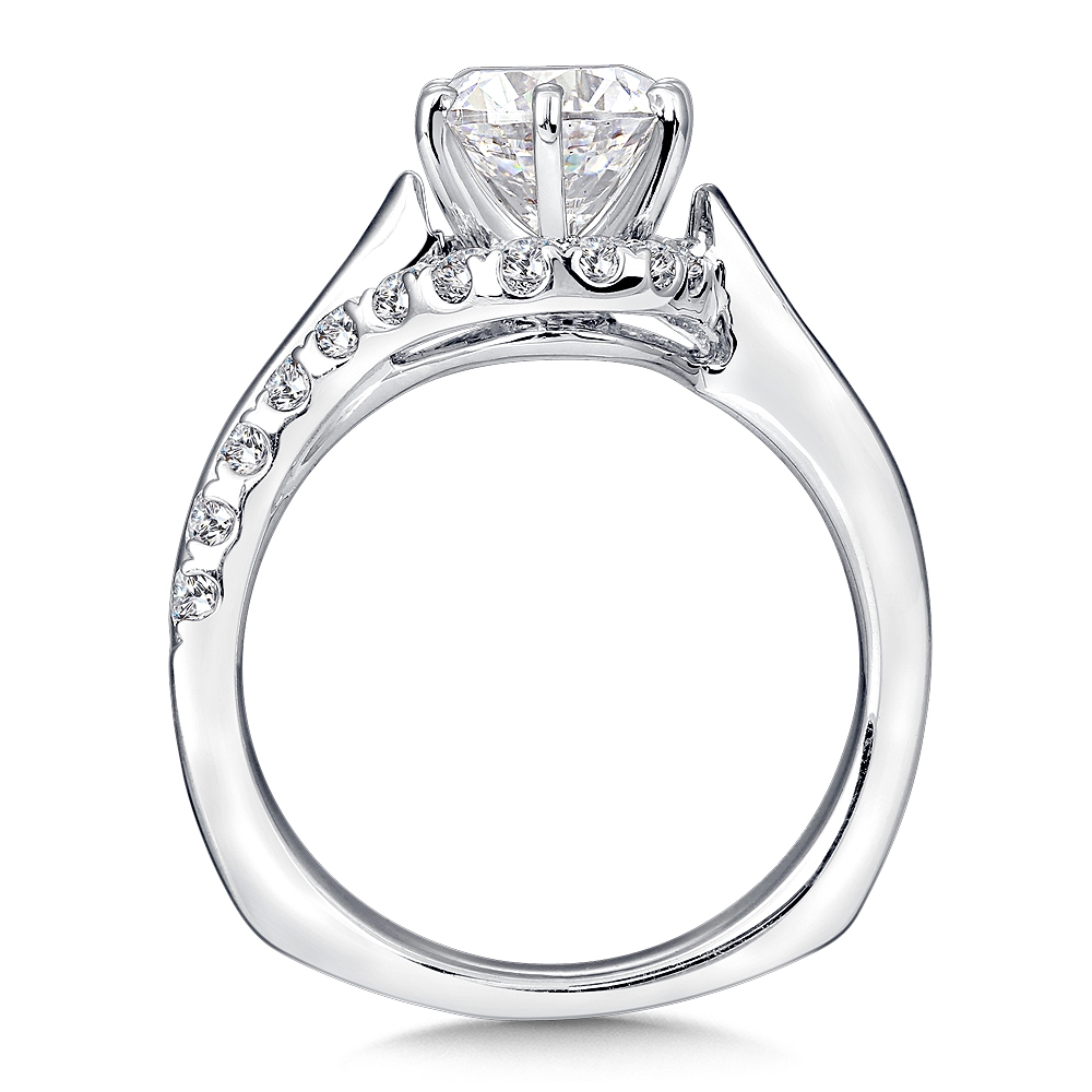 Polished Twisted Shank Diamond Engagement Ring Mounting Unique