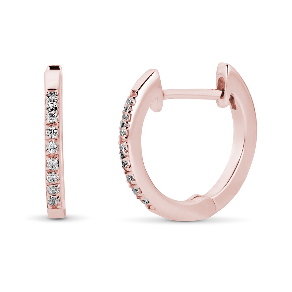 Diamond and 14k Rose Gold Huggie Earrings 001-150-05041 Venus