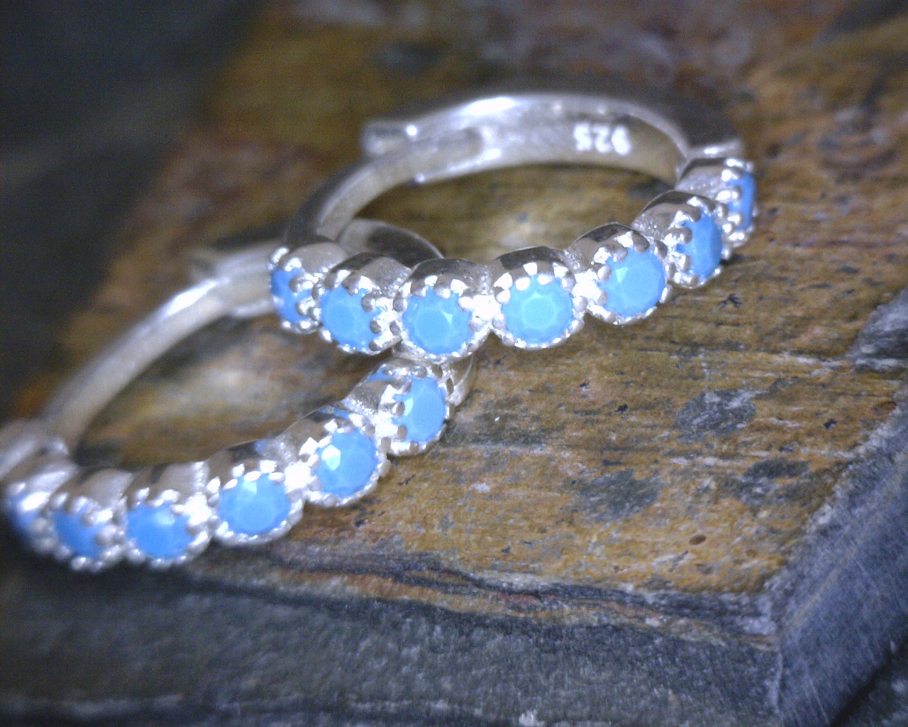 silver earrings with stones 001-644-09697 SS | Vulcan's