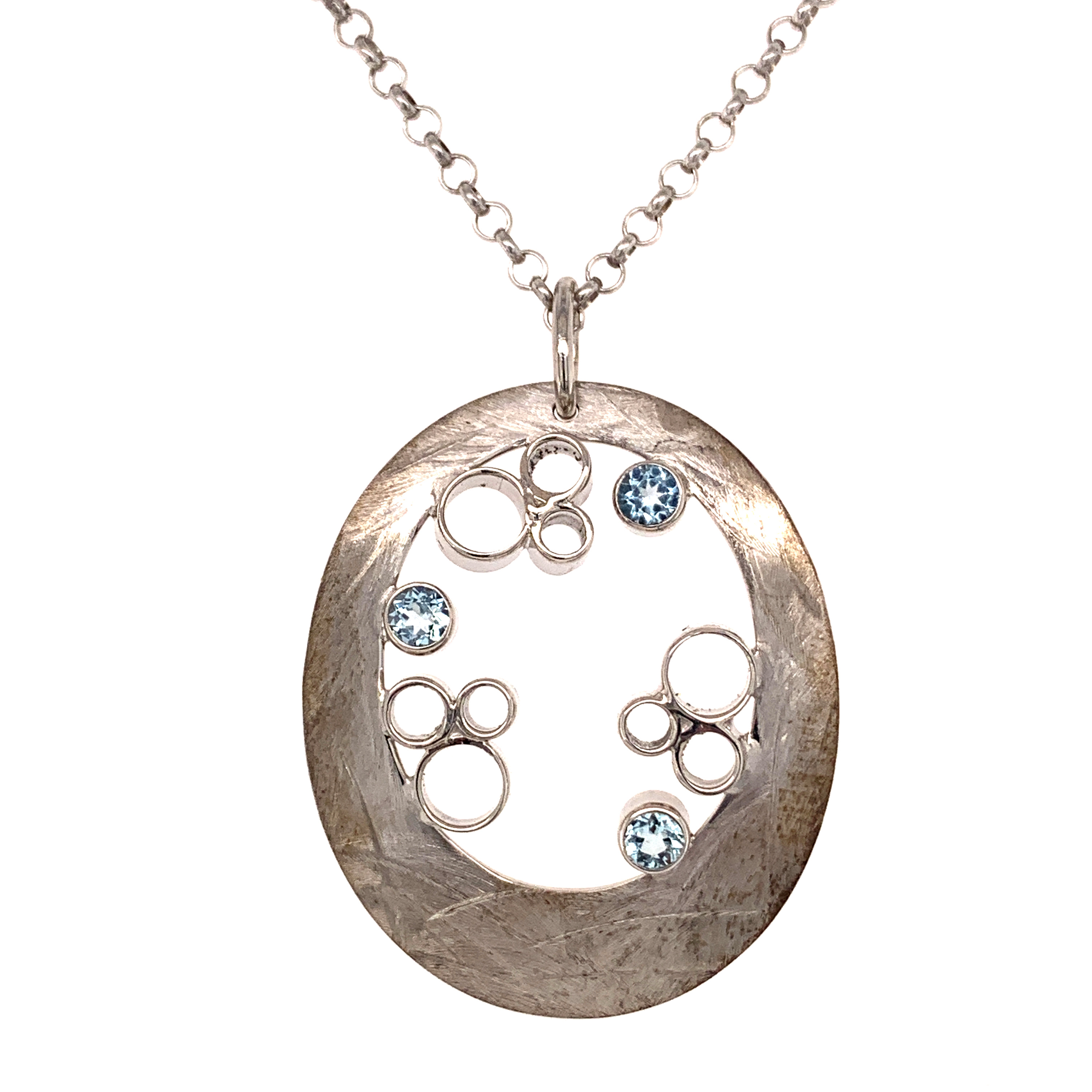 Blue Topaz Cluster Pendant 001 680 109 Ss Melbourne Wesche Jewelers Melbourne Fl