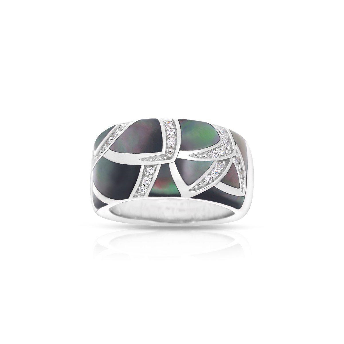 Belle Etoile Black Mother of Pearl Ring 001-200-00076 West and