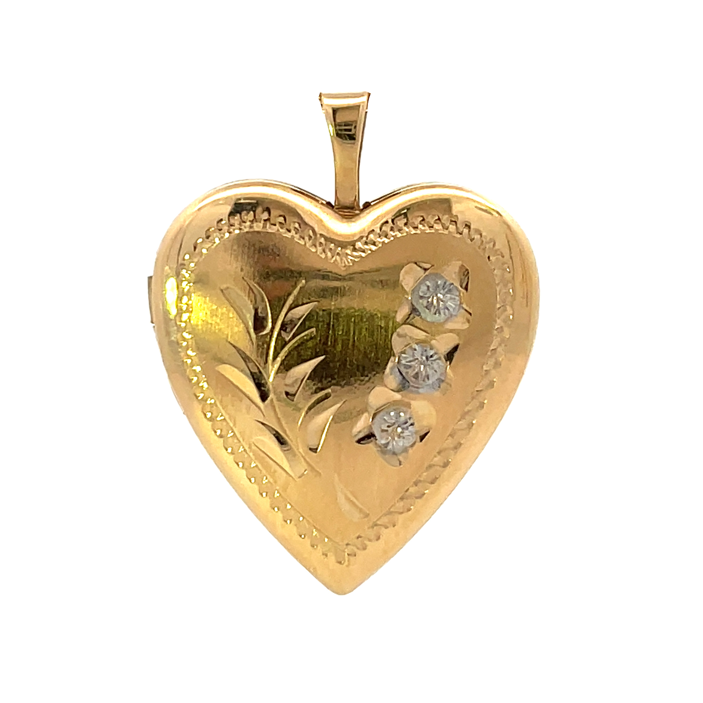 ESTATE 14KT TWO TONE HEART LOCKET PENDANT 001-814-00057 | Z's Fine